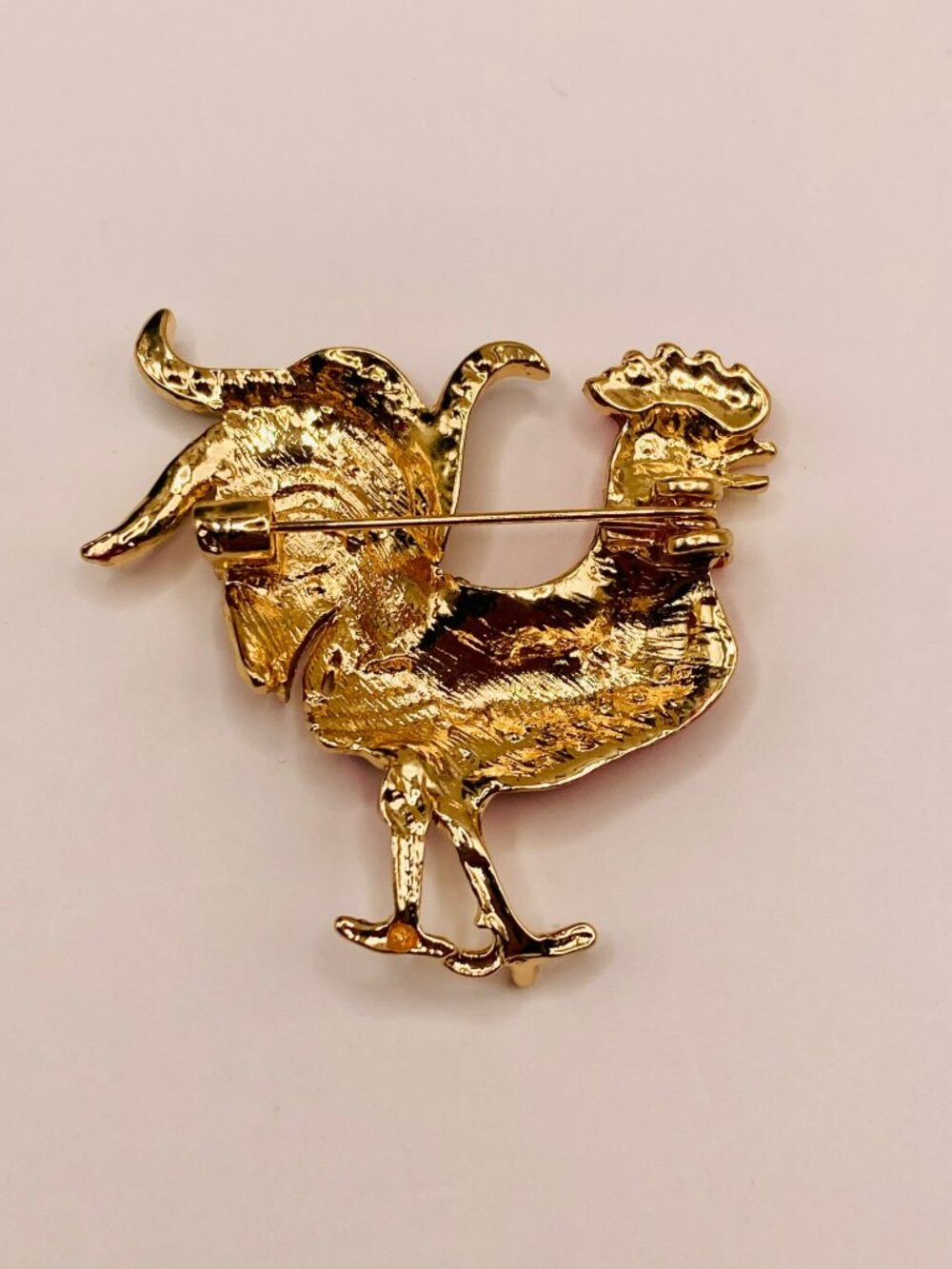 Colorful Rooster Rhinestone Brooch Pin -108B - Picture 4 of 5